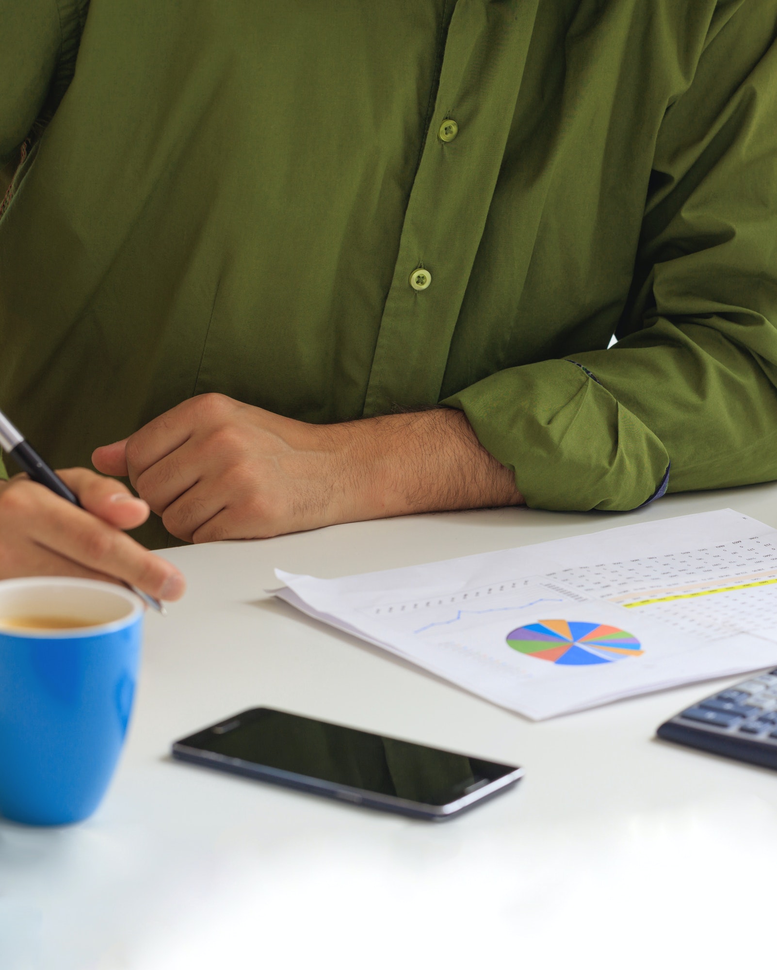 Man working in an office background